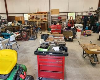 Power/Lawn/Hand Tools - Antique Furniture - Camping Supplies - Tool/Metal Cabinets - Welder - Air Compressor - Lawn Mowers and MORE