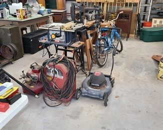 Power/Lawn/Hand Tools - Antique Furniture - Camping Supplies - Tool/Metal Cabinets - Welder - Air Compressor - Lawn Mowers and MORE