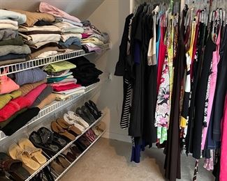 More clothes. Nice dresses, sweaters, tshirts, bathing suits, jackets, slacks, jeans, and more