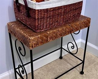 Rattan Stool and Bath Basket