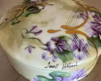 Hand Painted Jar w Lid