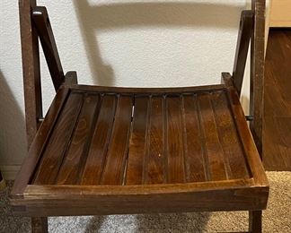 Folding Slatted Chair pair