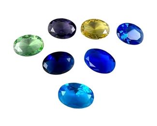 7 Glass Stones Different Colors