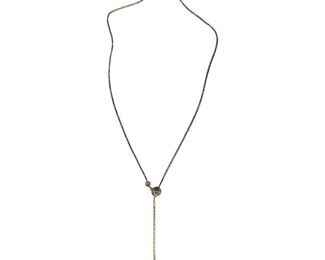 14kt Yellow Gold Adjustable Lariat Crystal Necklace