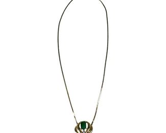 14kt Yellow Gold Emerald and Diamond Necklace
