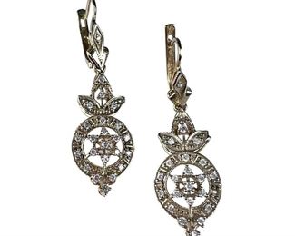 14kt Yellow Gold Cubic Zirconia Dangle Earrings