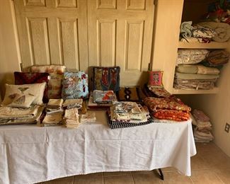 Textiles and linens: Coral and Tusk, 1950s, folk art fabrics