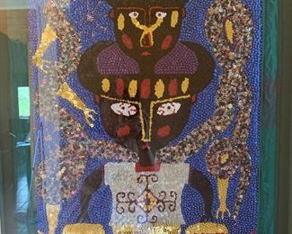 Maxon Scylla Haitian flag, framed, 35" x 28"