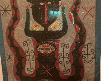 Maxon Scylla Haitian flag, framed, 45" x 40"