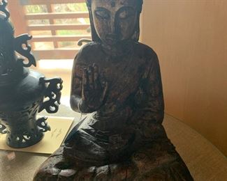 Vintage carved and gilt buddha