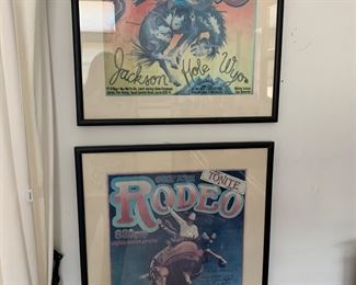 Fun framed Rodeo posters