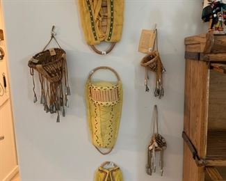 Apache burden baskets and small cradleboards