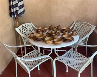 Patio set with umbrella