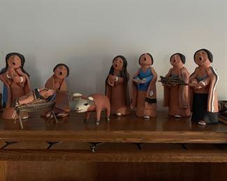 Juan Sandoval aka Joshua Abraham (Taos) 8 piece Nativity set
