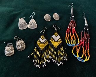 Sterling and bead earrings