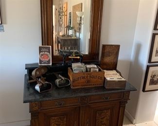 Marble top Victorian dresser with mirror