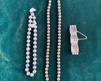 Vintage Taxco sterling beads and Jose Luis Flores sterling bracelet