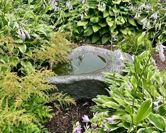 Carved Stone Bird Bath