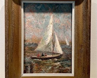 "Sailboat" Oil on Board