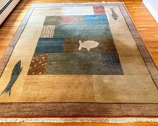 Hand Woven Wool Rug (Made in Nepal) - 8' x 10'