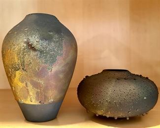 Raku Vessels, Signed Norman Bacon