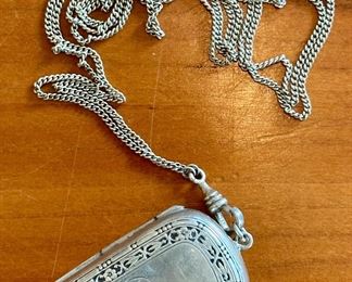 Antique Sterling Silver Coin Holder