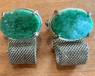 Cufflinks with Green Stone