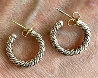 Tiffany & Co. 18K & Sterling Hoops
