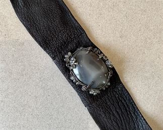 Leather & Stone Bracelet