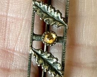 Sterling Silver & Stone Pin