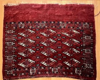 Wool Rug (maroon & white)