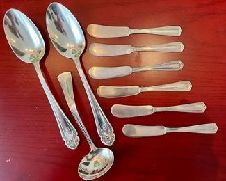 Sterling Silver Serving Spoons & Butter Knives