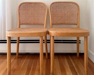 (2) Bentwood Caned Chairs
