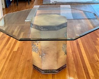 Dining Room Table, Glass Top, Asian Style Base