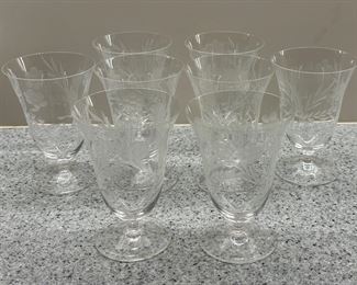 (8) Etched Water Glasses
