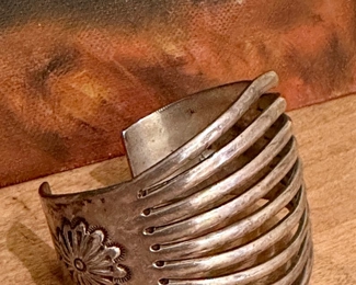 Native American Sterling Silver (tested) Cuff Bracelet