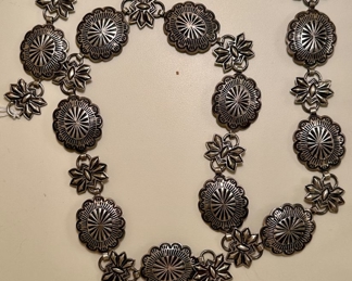 Native American 1960s Jack Adakai Silver Belt (tested)