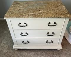 36 L x 24 W x 31 1/4 H  - two granite top small dressers