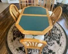 with leaf : 71 L x 35 W x 29 1/2 H.  without leaf, 53 L 