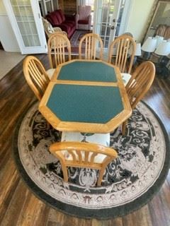 with leaf : 71 L x 35 W x 29 1/2 H.  without leaf, 53 L 