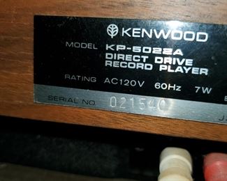 Kenwood Turntable Model LP-5022A