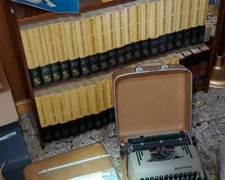 1960s World Book Encyclopedia Set, Smith Corona Silent Super Typewriters and Typing Manuals