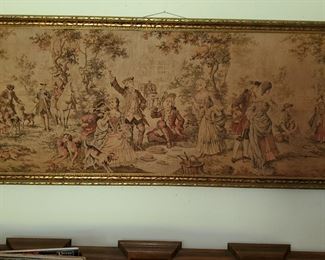 Antique Victorian handmade tapestry 