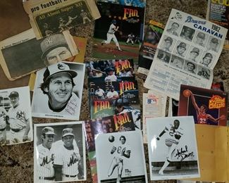 1982 Atlanta Braves Fan Programs, Caravan Schedule w/ lots of Autographed Photos inc Phil Niekro