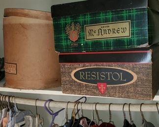 Lots of men's hats from 40s, 50s & 60s