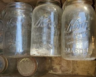 Lots of Ball and Kerr canning jars of all ages!