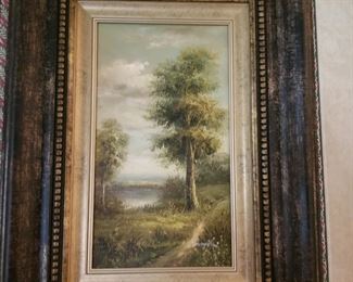 Landscape with tree - oil on canvas 1 of 2