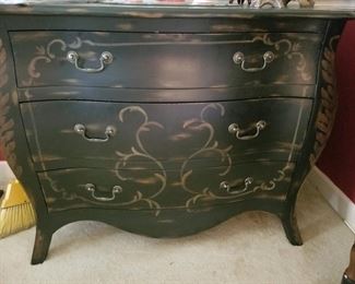Contemporary handpainted bombe chest