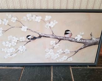 Large print - black capped chickadees on branch