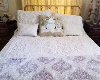 Full size Victorian style brass bed - clean mattress included free